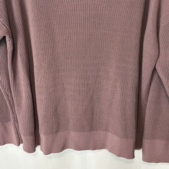 Eileen Fisher Corded Boxy V-Neck Long-Sleeve Knit Sweater Mauve Size 2X Organic - Picture 5 of 9